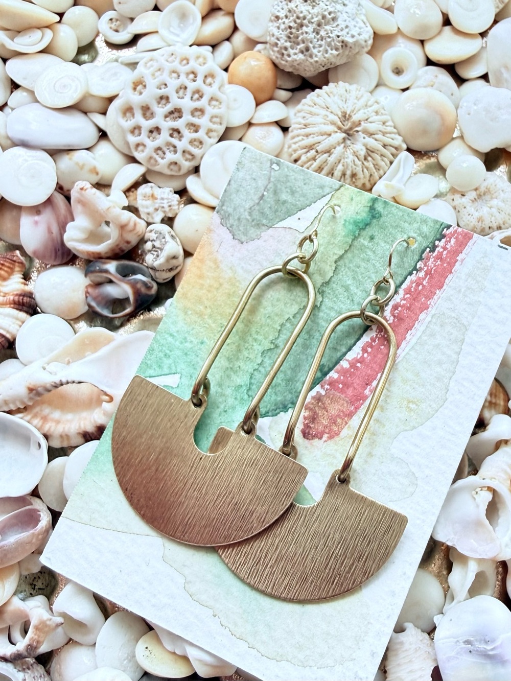 Gold Half-Moon Dangle Earrings